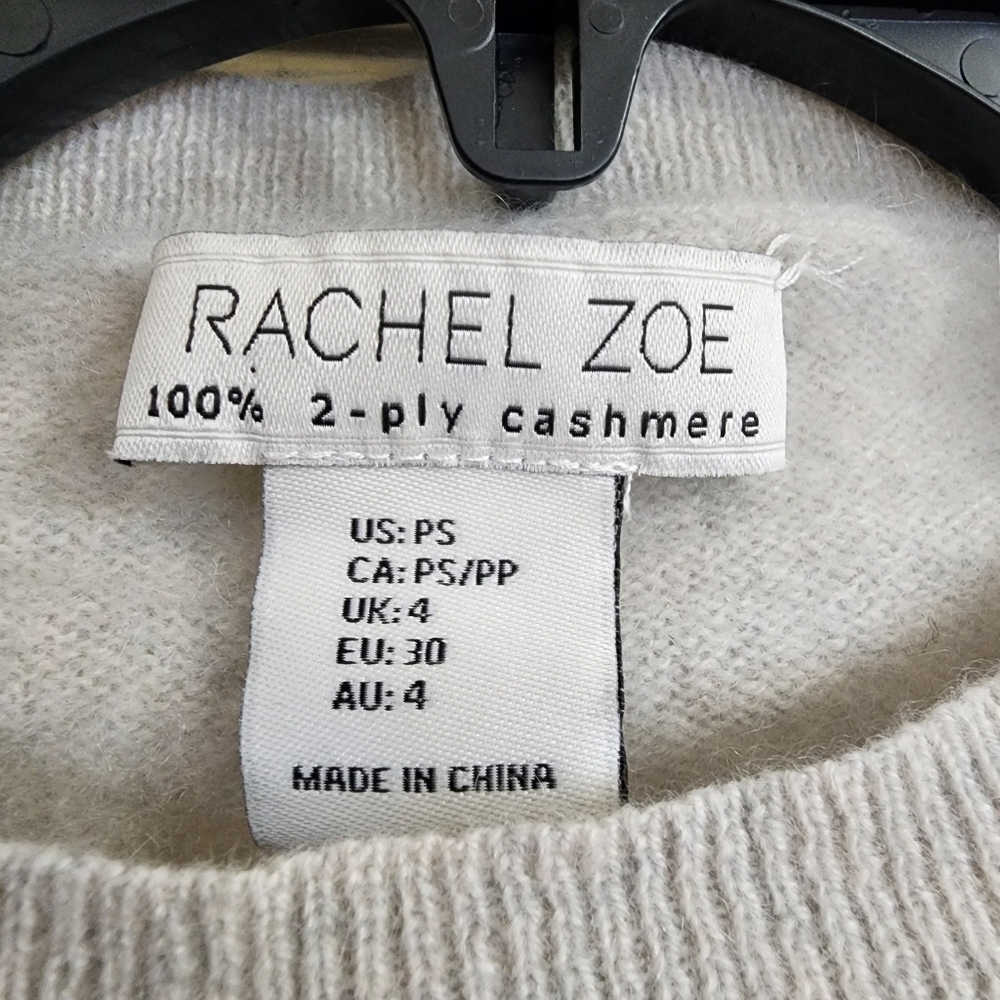 Rachel Zoe Women's 100% Cashmere Crew Neck Sweater Gray Size PS - Picture 9 of 11